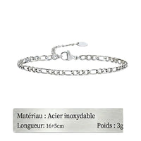 Bracelet Chaîne Fine en Acier Inoxydable pour Homme