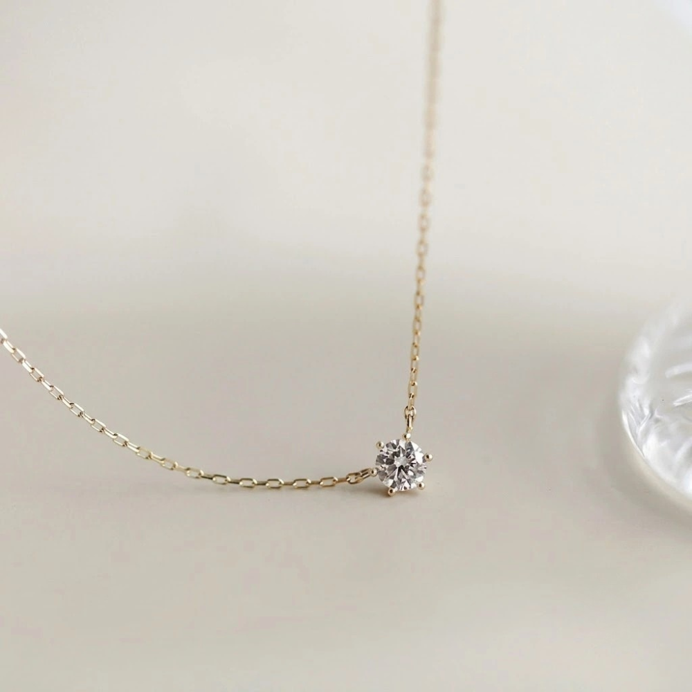 Collier Pendentif Solitaire en Argent Sterling 925