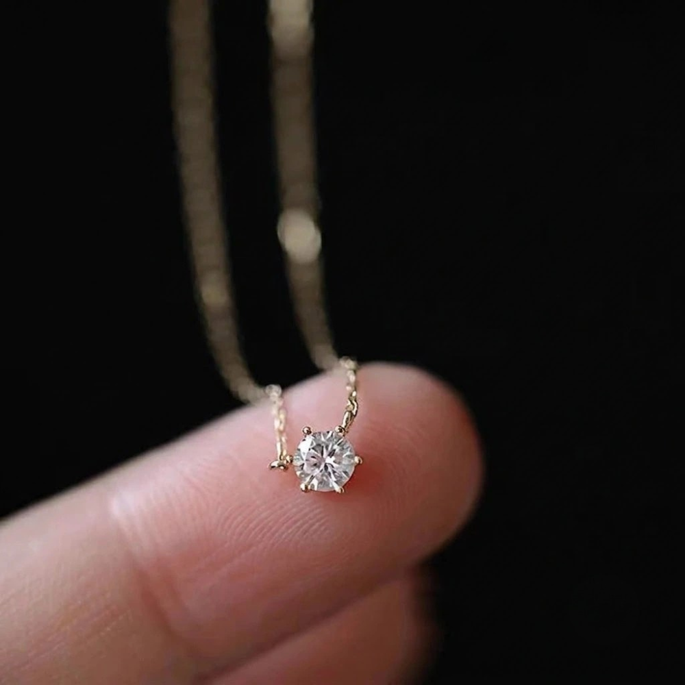 Collier Pendentif Solitaire en Argent Sterling 925