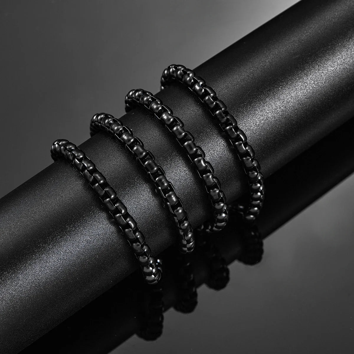 Collier Chaîne en Acier Inoxydable Noir