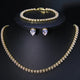 Parure de Bijoux Mariage pour Femme : Collier, Bracelet et Boucles d’oreilles en Zircon Cubique