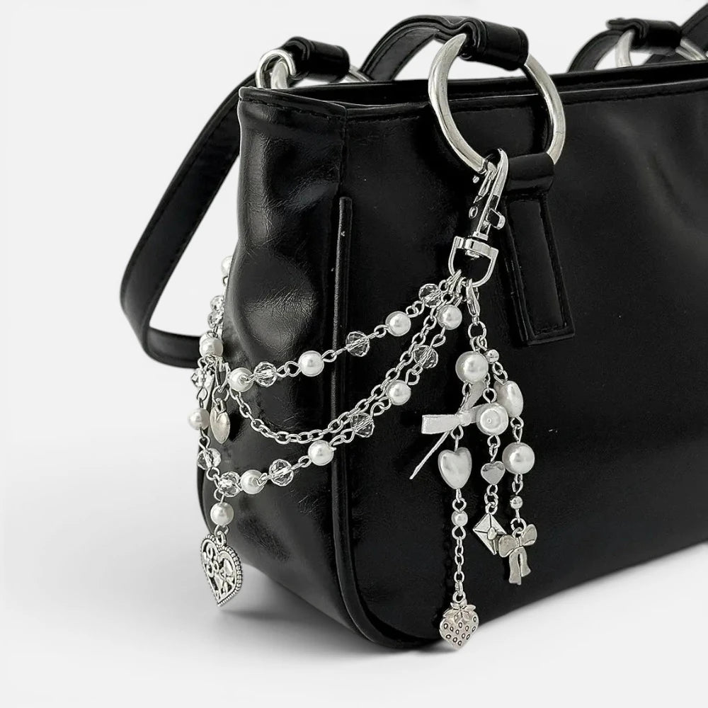 Porte-clés Cœur en Perles – Accessoire Romantique & Tendance Style Y2K