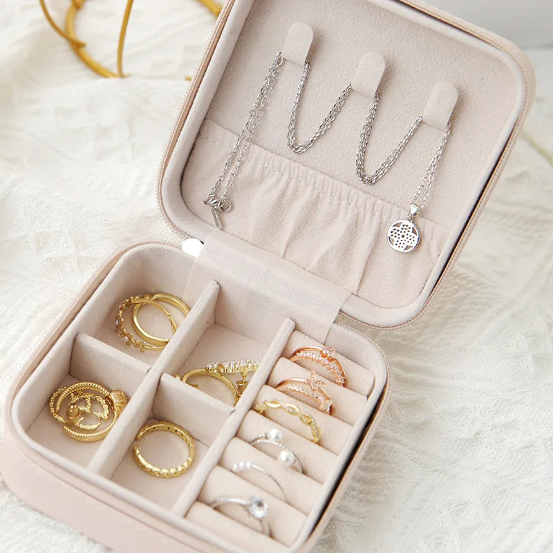 Boîte à Bijoux de Voyage – Petit Écrin Organisateur en Cuir PU