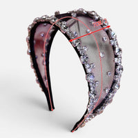 Serre-tête de Mariage Luxe en Organza et Strass – Accessoire Cheveux Artisanal pour Mariée et Soirée