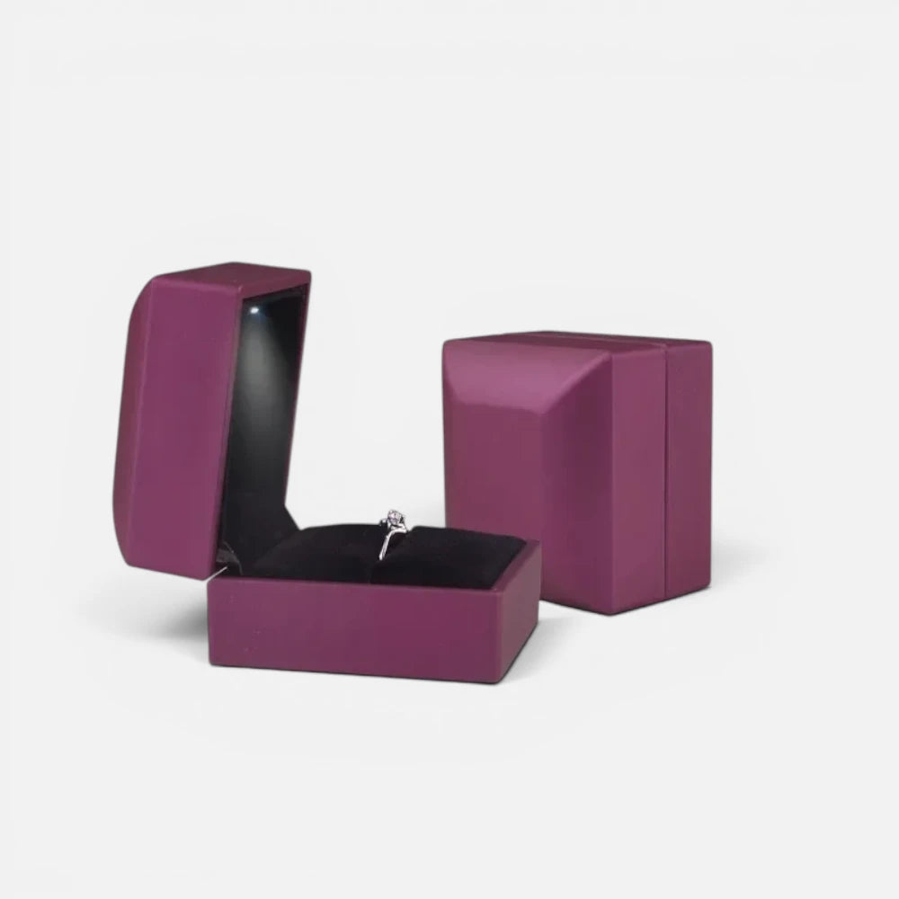 Écrin à Bijoux Lumineux LED – Coffret de luxe pour Bague, Alliance et Cadeaux – Design Élégant en Velours Noir