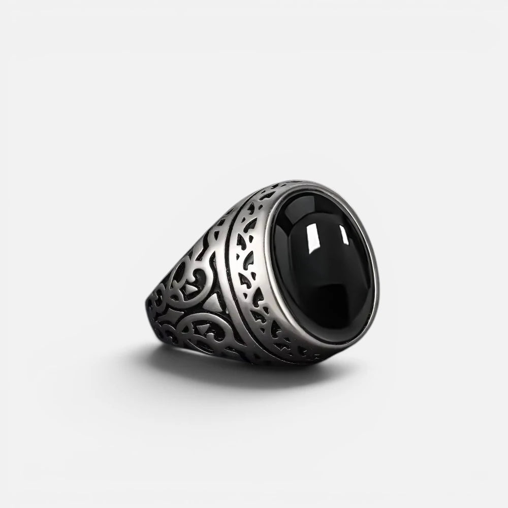Bague en Ambre noirs