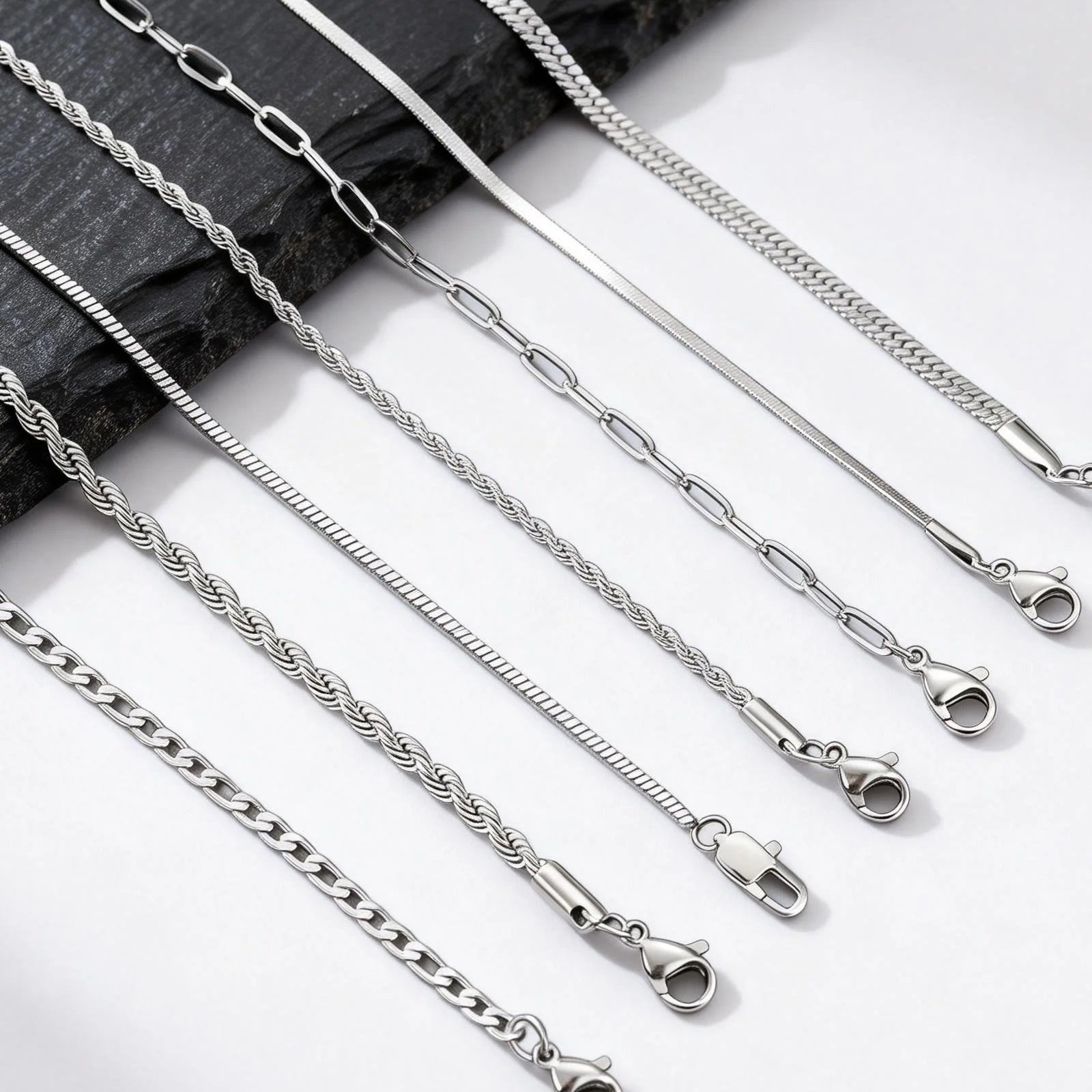 Bracelet Chaîne Fine en Acier Inoxydable pour Homme