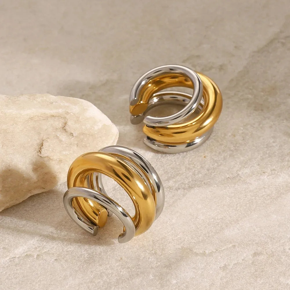 Bague d'Oreille en Or et Argent | Faux Piercing Simple, Double et Triple Rang