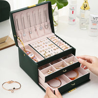Boîte à Bijoux 3 Niveaux avec Serrure | Organisateur de Luxe