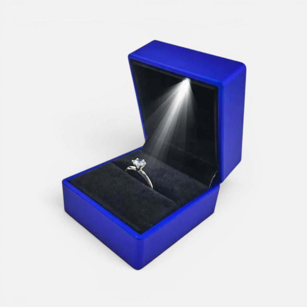 Écrin à Bijoux Lumineux LED – Coffret de luxe pour Bague, Alliance et Cadeaux – Design Élégant en Velours Noir