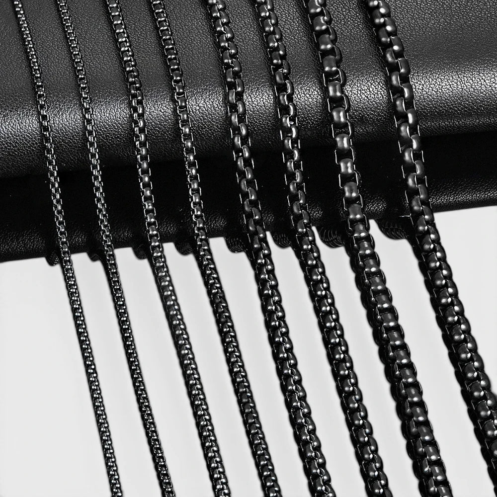 Collier Chaîne en Acier Inoxydable Noir