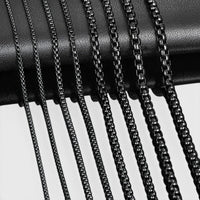 Collier Chaîne en Acier Inoxydable Noir