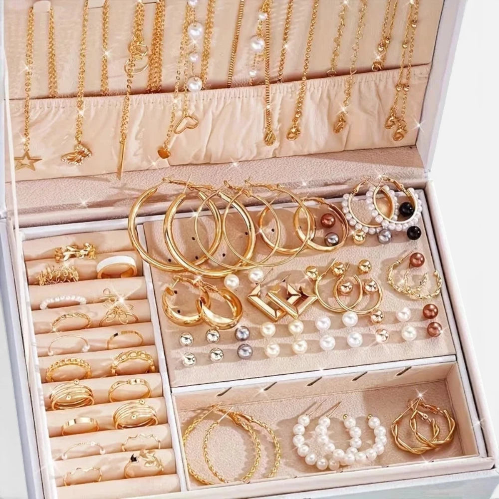 Parure Bohème Élégante : Collier, Boucles d'oreilles, Bague & Bracelet