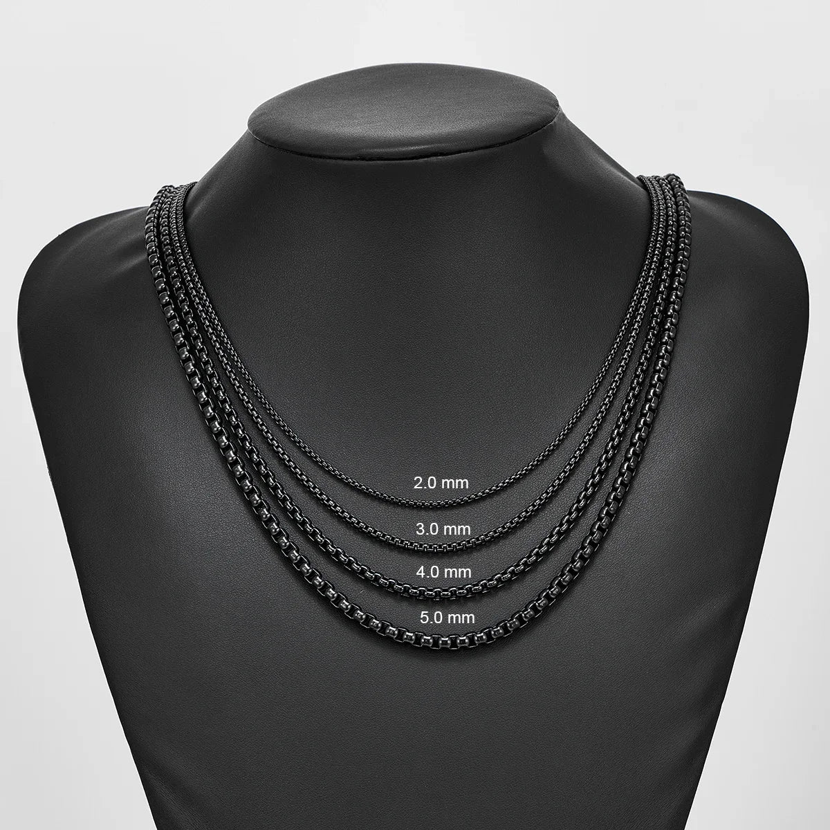 Collier Chaîne en Acier Inoxydable Noir