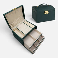 Boîte à Bijoux 3 Niveaux avec Serrure | Organisateur de Luxe