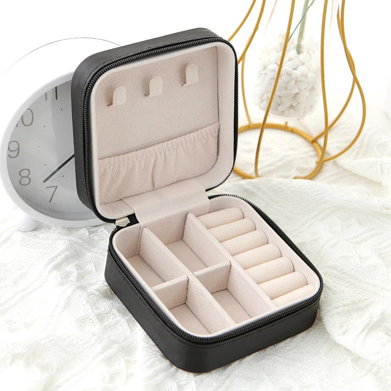 Boîte à Bijoux de Voyage – Petit Écrin Organisateur en Cuir PU