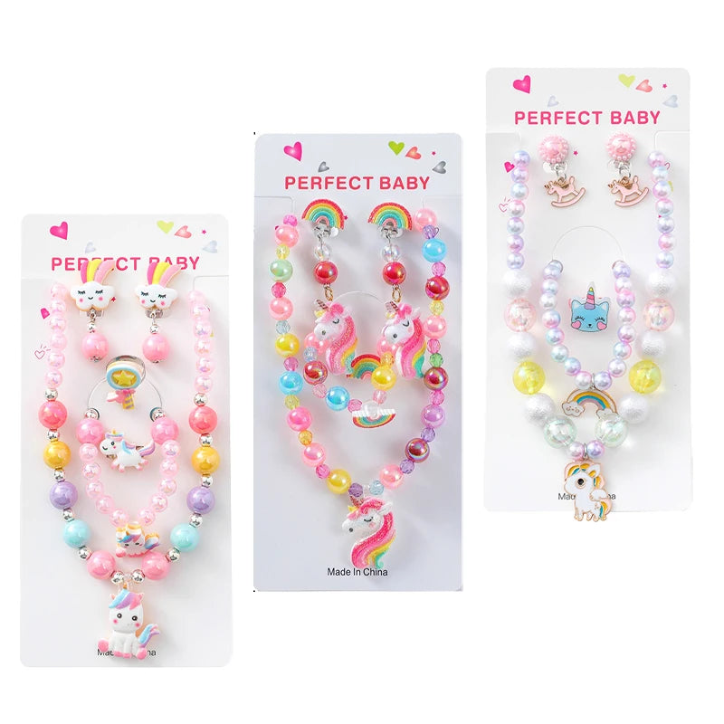 Ensemble Bijoux Licorne Enfant : Collier, Bracelet et Bague