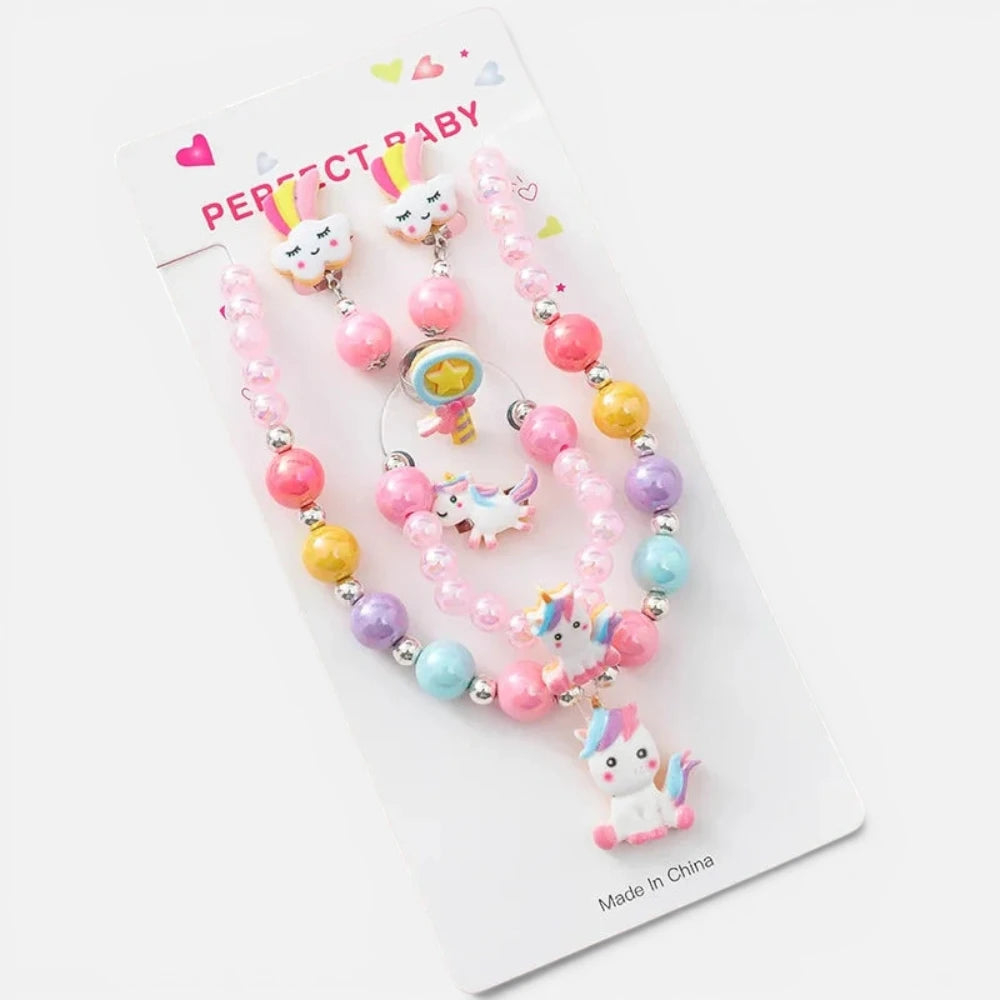 Ensemble Bijoux Licorne Enfant : Collier, Bracelet et Bague