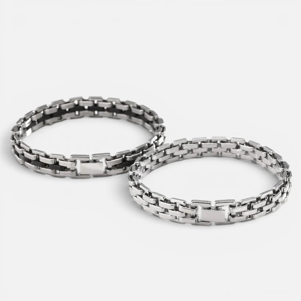 Bracelet à maillons pour homme en acier inoxydable