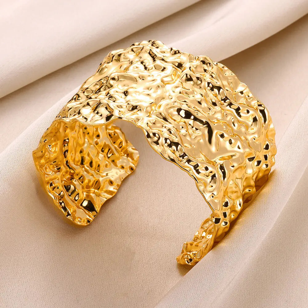Bracelet Manchette Large Motif Floral – Bijou Vintage Élégant, Idée Cadeau Mariage