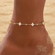 Bracelet de Cheville Trèfle & Cristaux – Bijou de plage chic