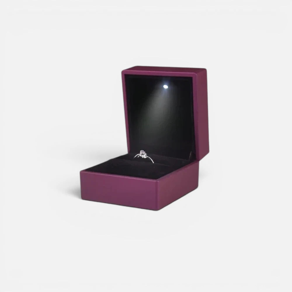 Écrin à Bijoux Lumineux LED – Coffret de luxe pour Bague, Alliance et Cadeaux – Design Élégant en Velours Noir
