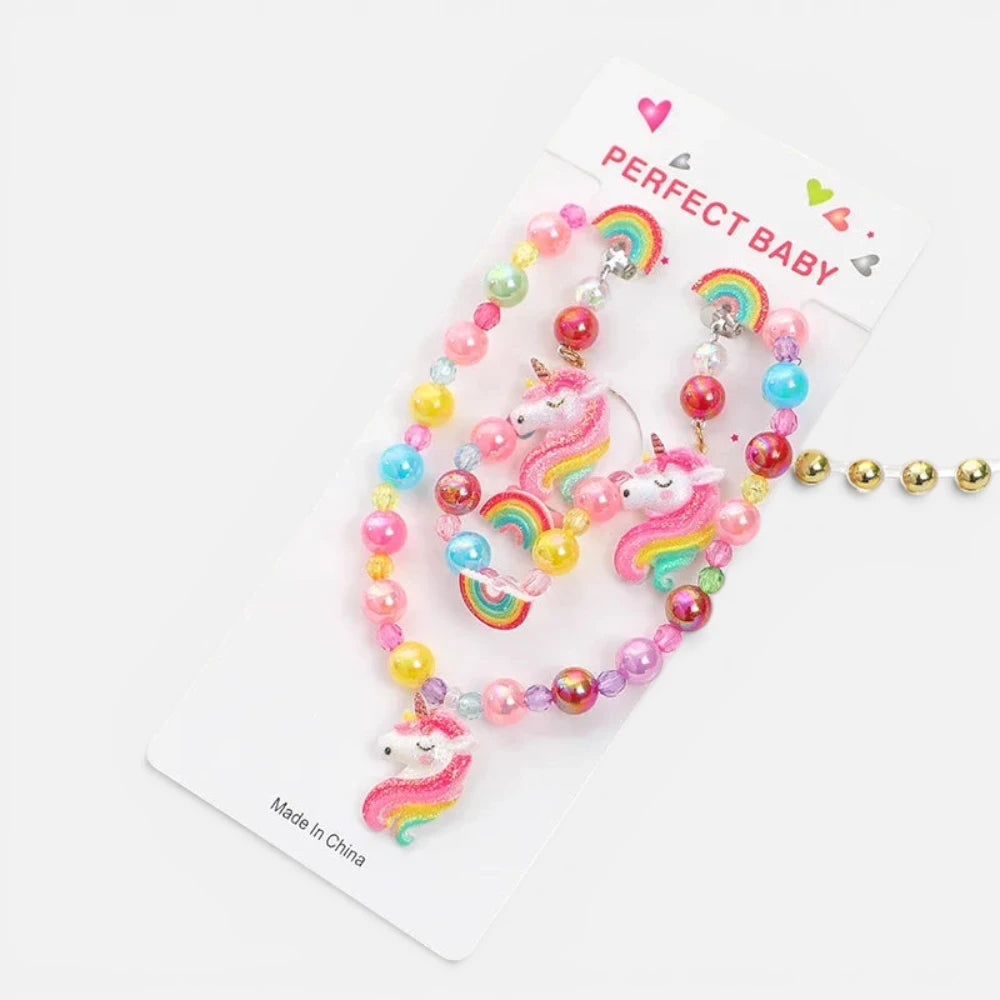 Ensemble Bijoux Licorne Enfant : Collier, Bracelet et Bague