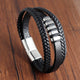Bracelet tressé pour homme - Bijou en cuir et acier moderne