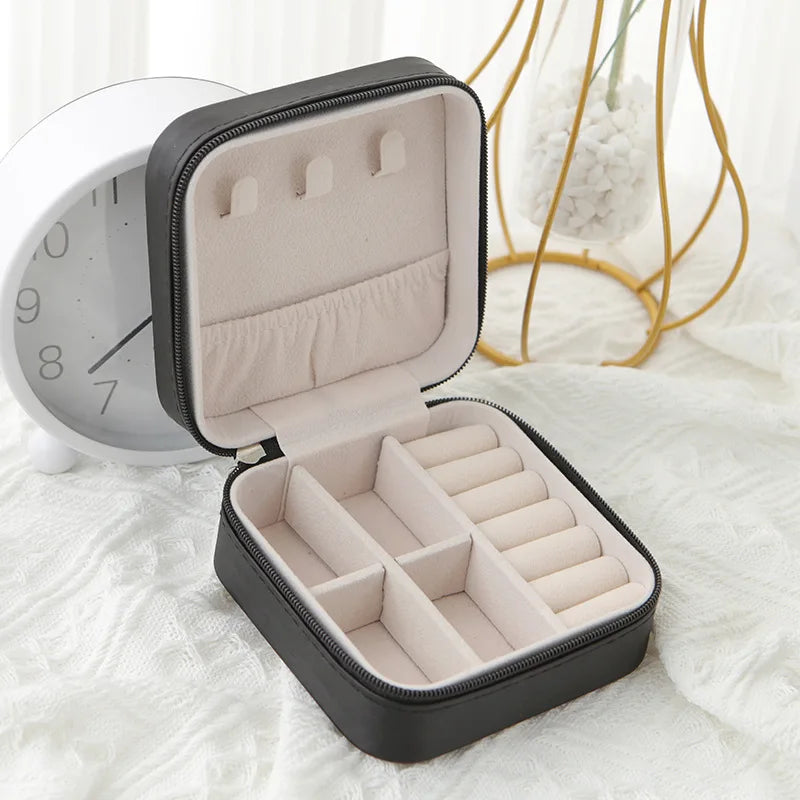 Boîte à Bijoux de Voyage – Petit Écrin Organisateur en Cuir PU