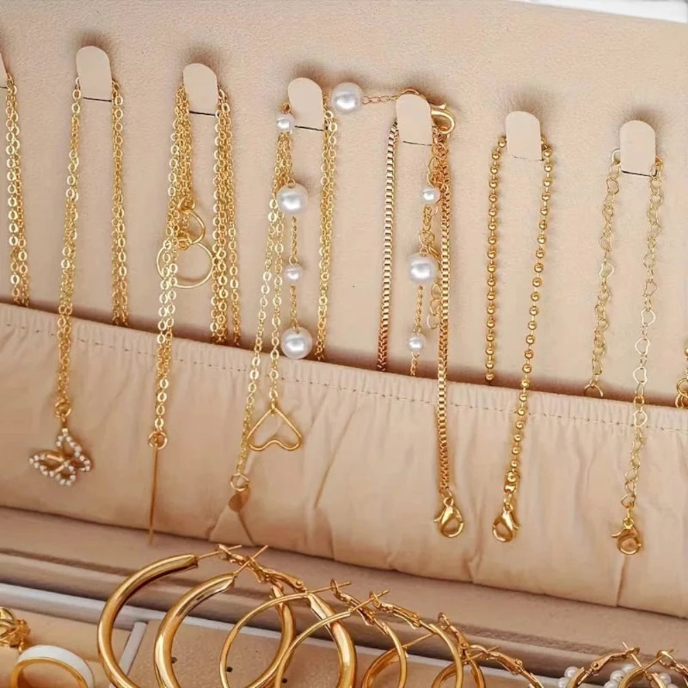Parure Bohème Élégante : Collier, Boucles d'oreilles, Bague & Bracelet