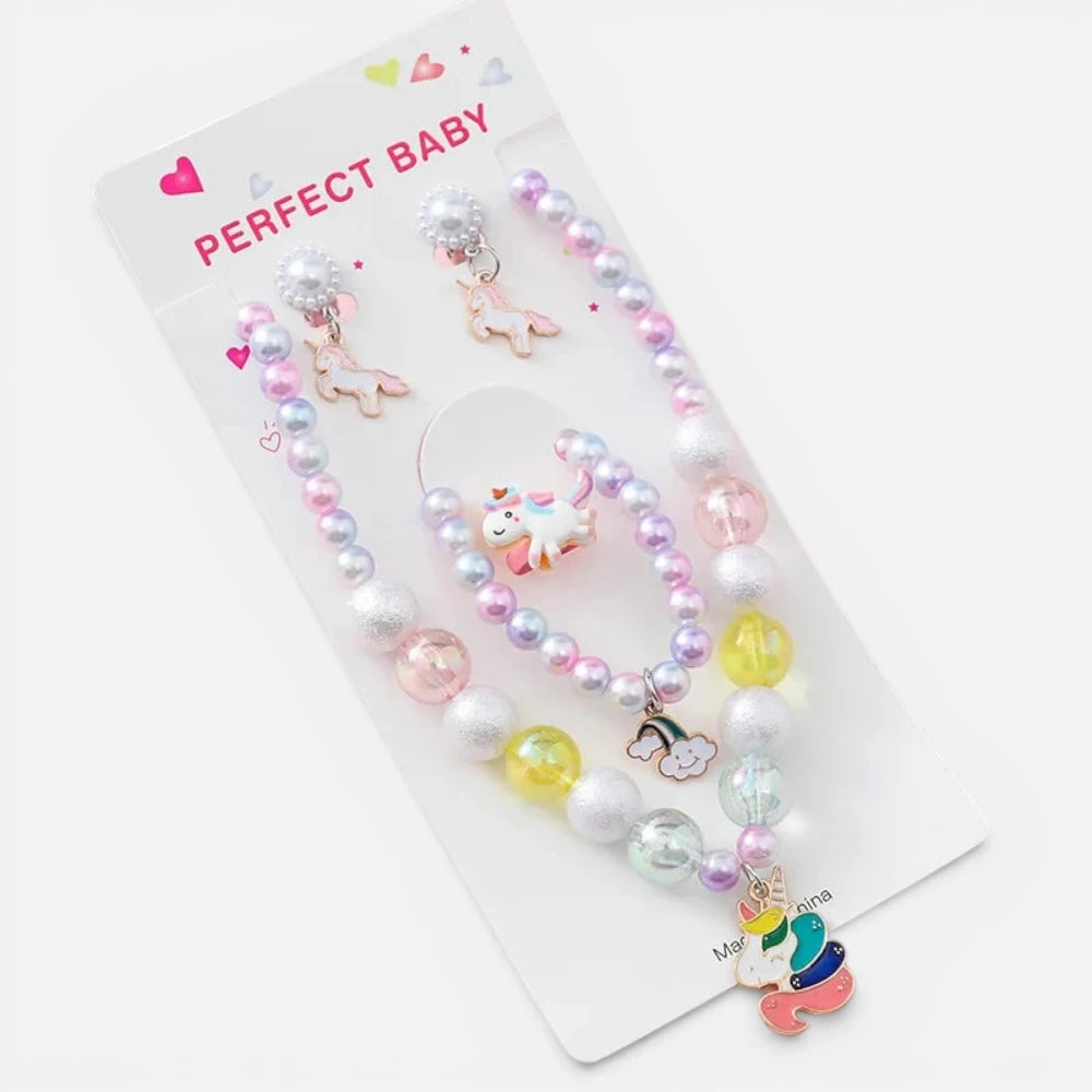 Ensemble Bijoux Licorne Enfant : Collier, Bracelet et Bague