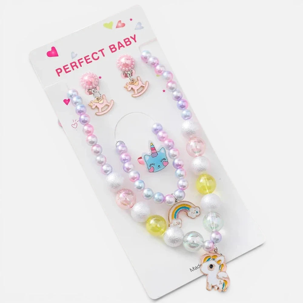 Ensemble Bijoux Licorne Enfant : Collier, Bracelet et Bague