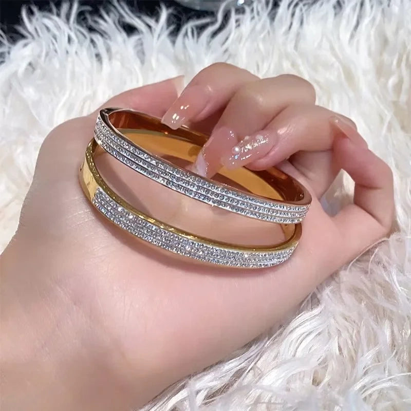 Bracelet Jonc Strass – Bijou de Mariage Raffiné pour Femme