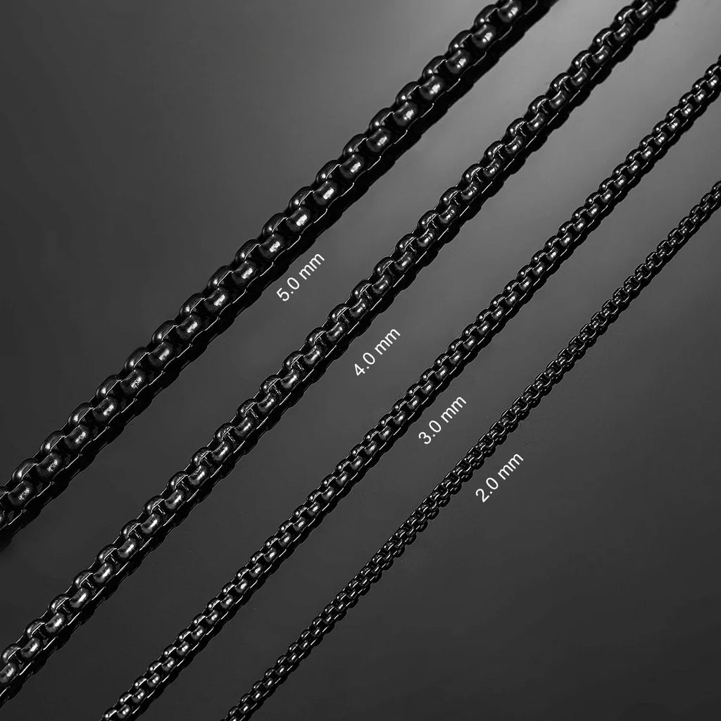 Collier Chaîne en Acier Inoxydable Noir