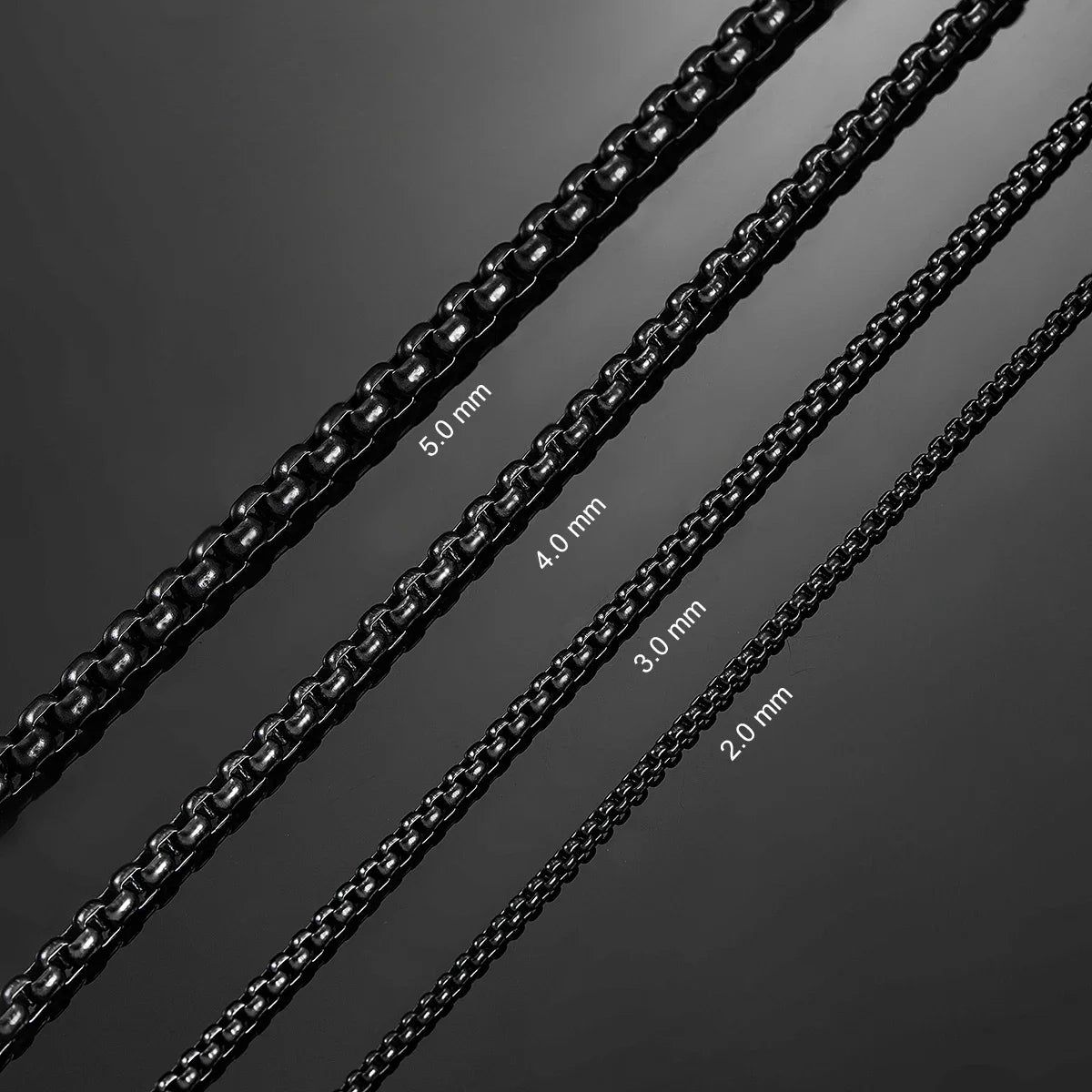 Collier Chaîne en Acier Inoxydable Noir