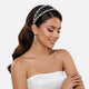 Serre-tête de Mariage Luxe en Organza et Strass – Accessoire Cheveux Artisanal pour Mariée et Soirée
