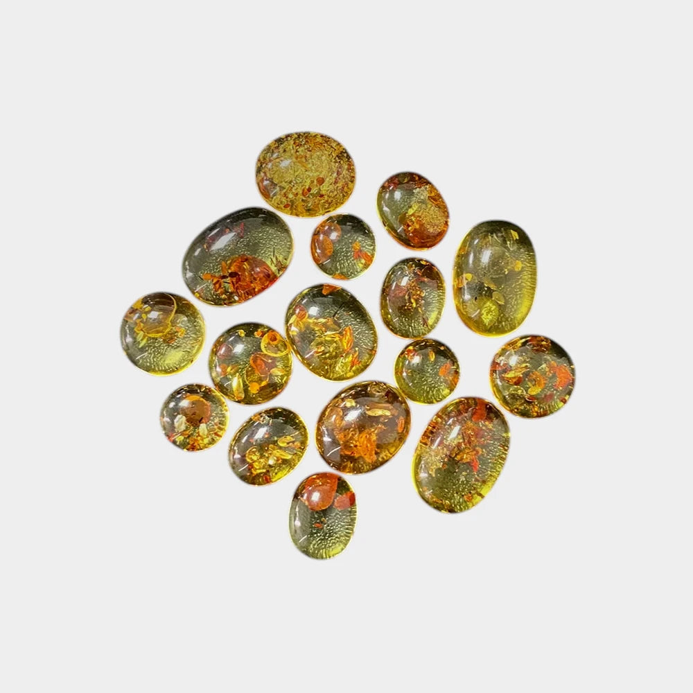 Bague Fleur en Ambre Naturelle et Argent Sterling S925
