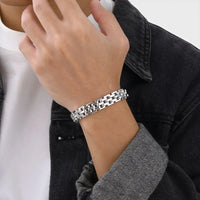 Bracelet à maillons pour homme en acier inoxydable