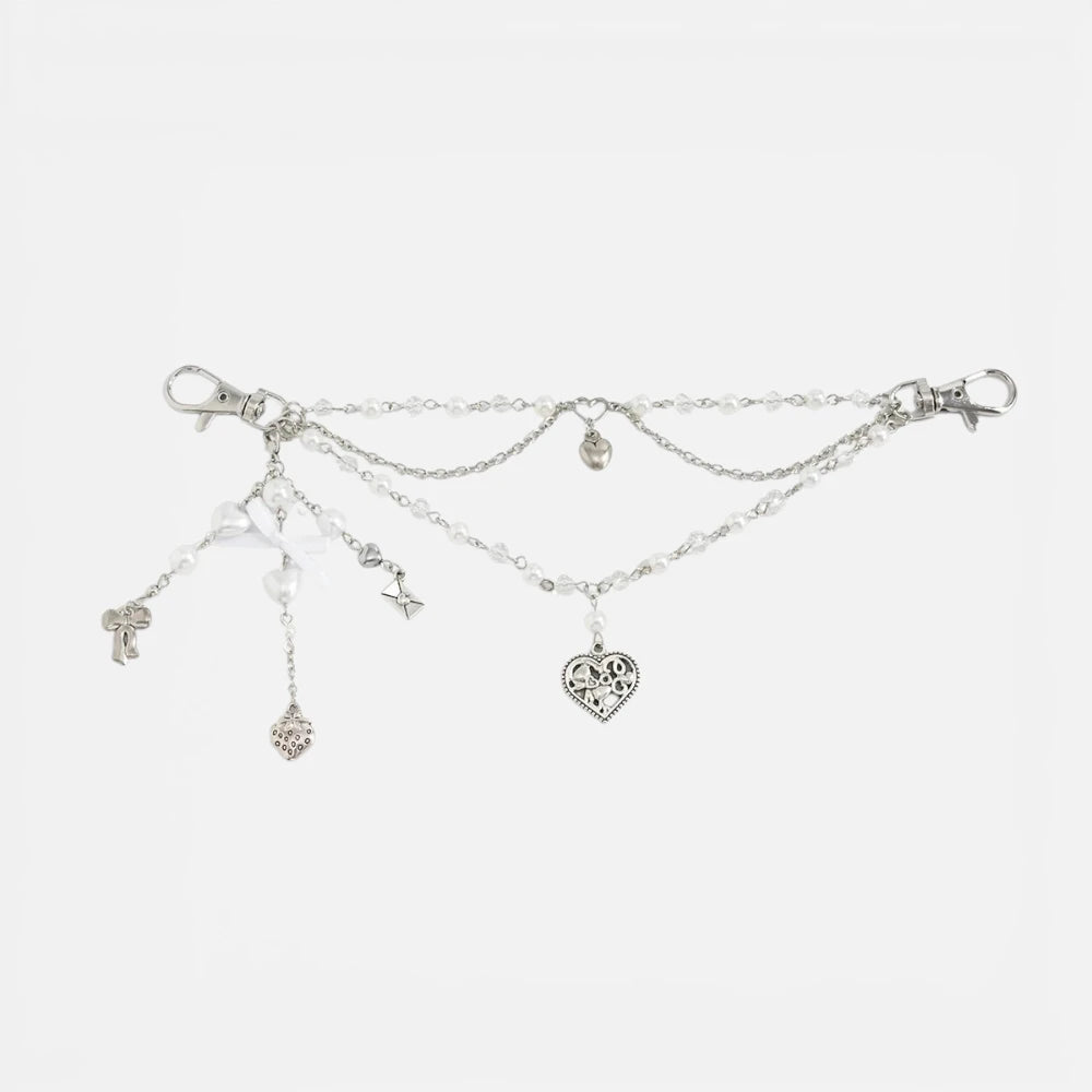 Porte-clés Cœur en Perles – Accessoire Romantique & Tendance Style Y2K