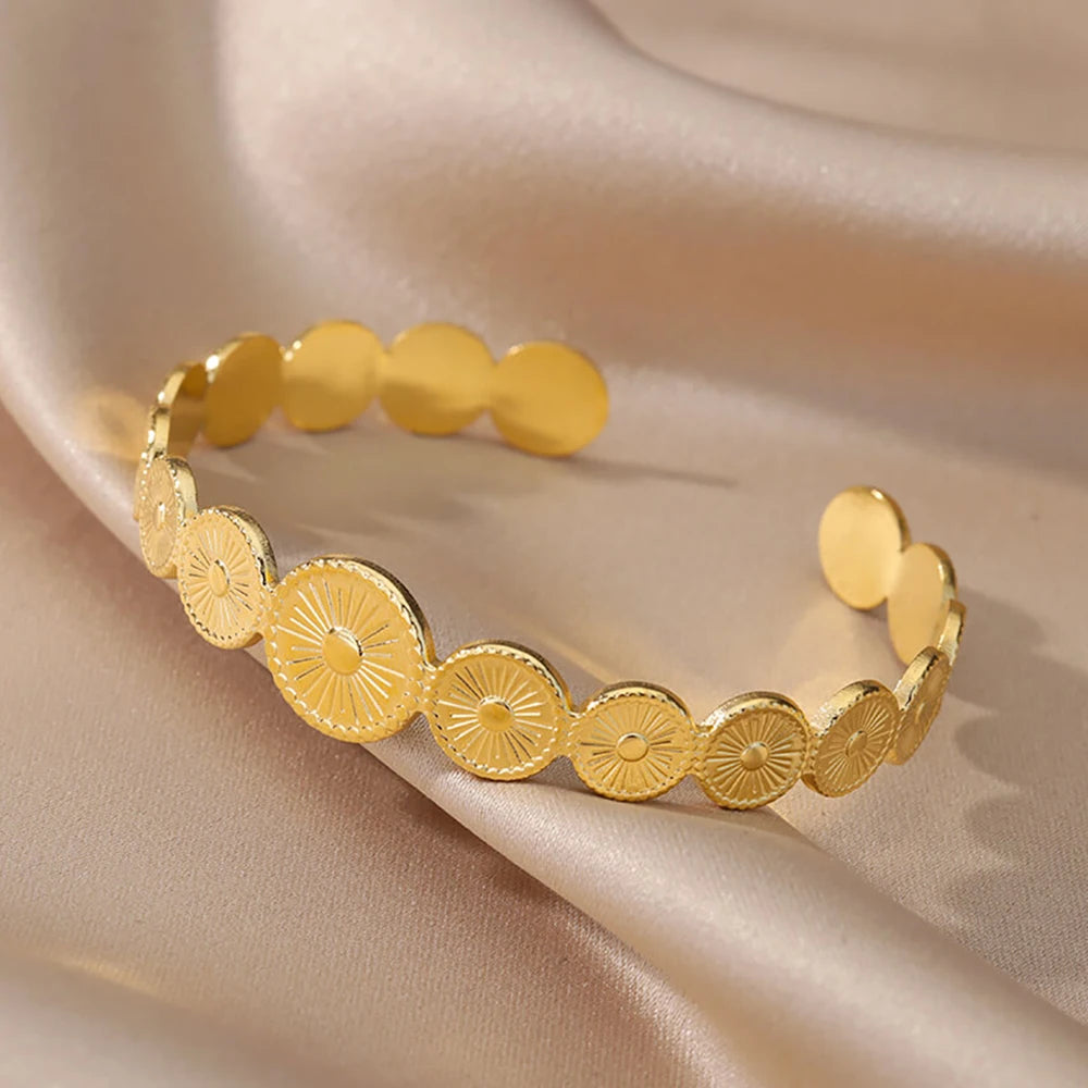 Bracelet Manchette Large Motif Floral – Bijou Vintage Élégant, Idée Cadeau Mariage