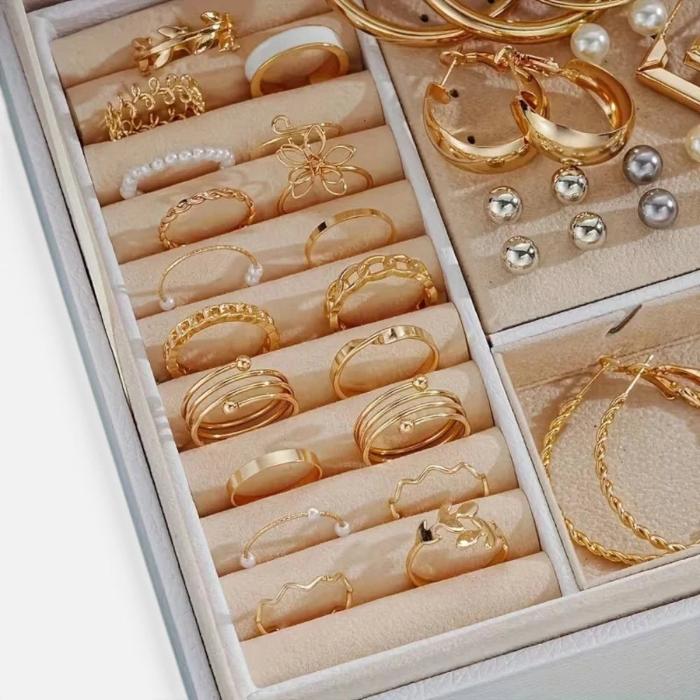 Parure Bohème Élégante : Collier, Boucles d'oreilles, Bague & Bracelet