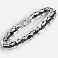 Bracelet à maillons pour homme en acier inoxydable