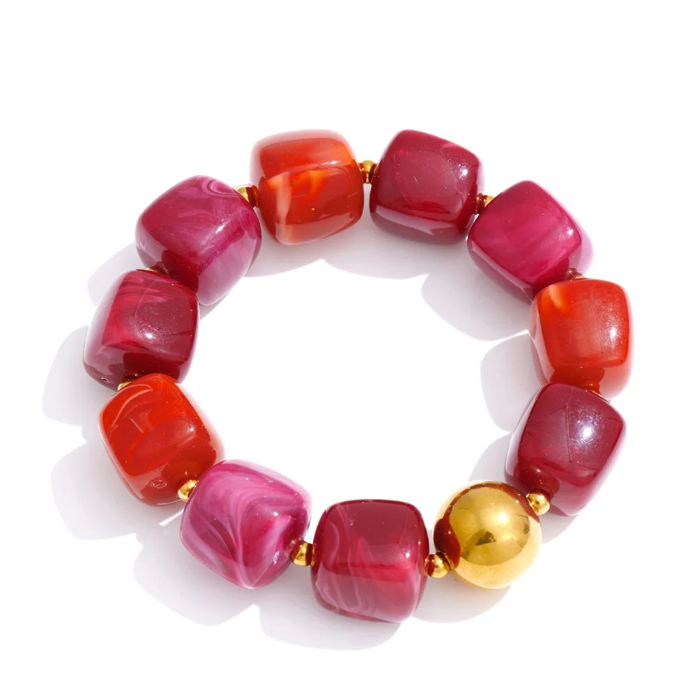 Bracelet géométrique en perles acryliques