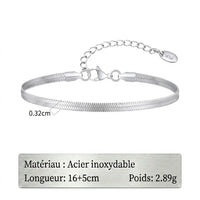 Bracelet Chaîne Fine en Acier Inoxydable pour Homme