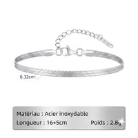 Bracelet Chaîne Fine en Acier Inoxydable pour Homme