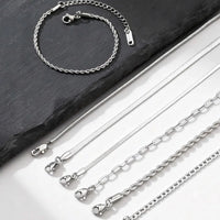 Bracelet Chaîne Fine en Acier Inoxydable pour Homme