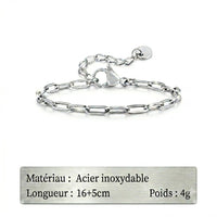 Bracelet Chaîne Fine en Acier Inoxydable pour Homme