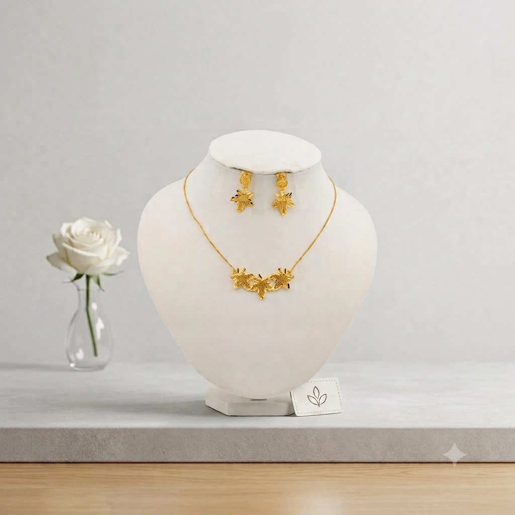 Ensemble Collier et Boucles d'OreillesDoré – Design Exclusif