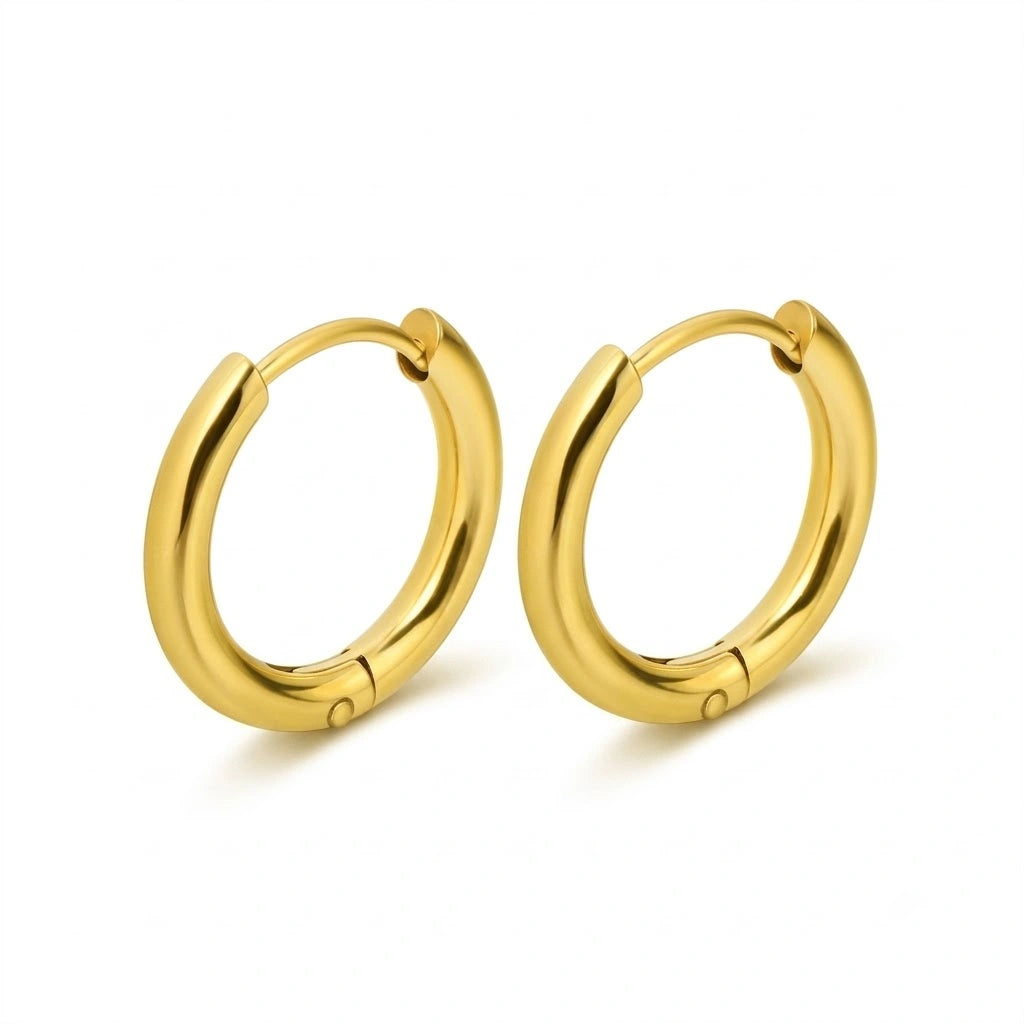 Boucles d'oreilles créoles minimalistes en acier inoxydable