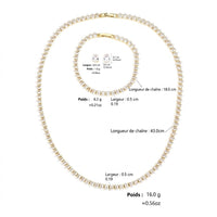 Parure de Bijoux Mariage pour Femme : Collier, Bracelet et Boucles d’oreilles en Zircon Cubique